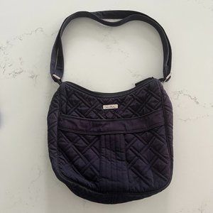 Vera Bradley Crossbody Shoulder Hipster Purse Bag, Quilted Navy Blue